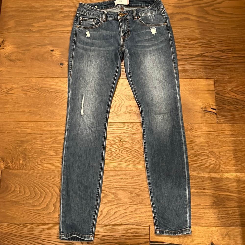 Cabi Jeans Distressed Skinny Med Wash Sz 2